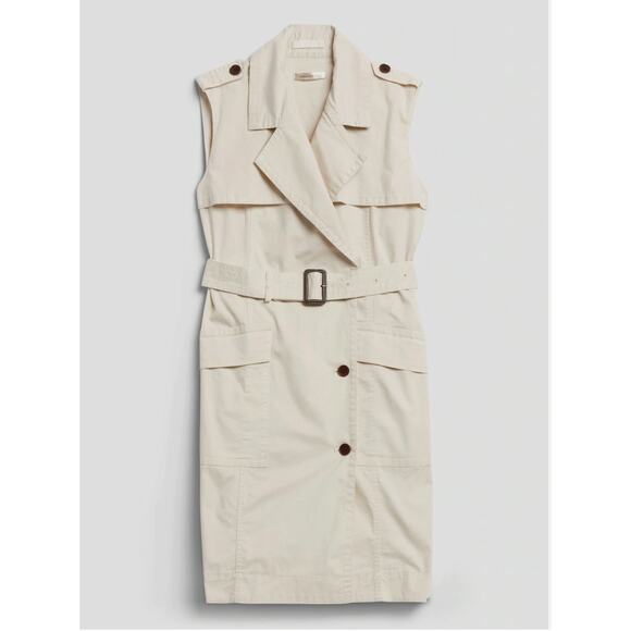 BANANA REPUBLIC NWT Trench Dress in Transition Cream White // L - Picture 1 of 11